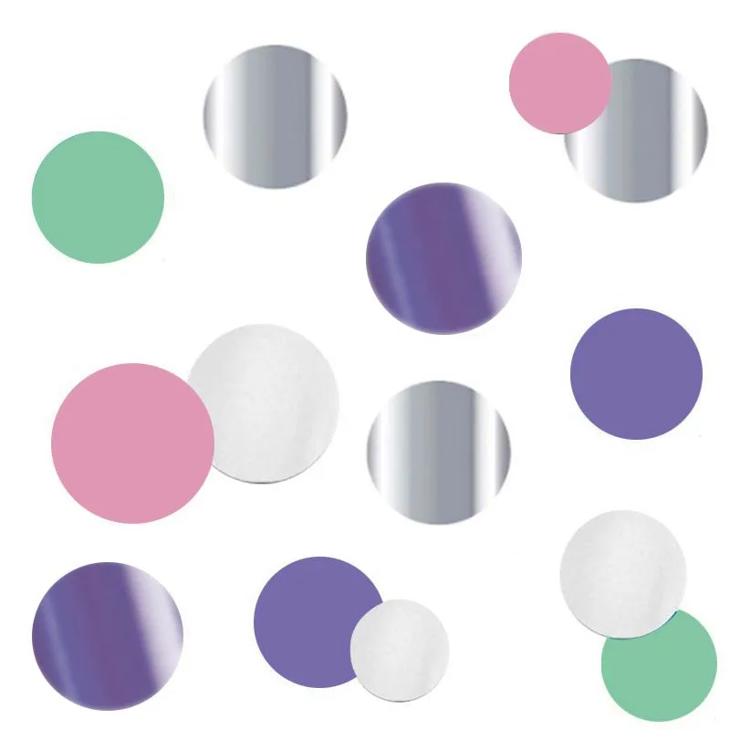 Конфетти Круги Микс Макаронс фольгированные, бумажные 2,5 см / 30 г /