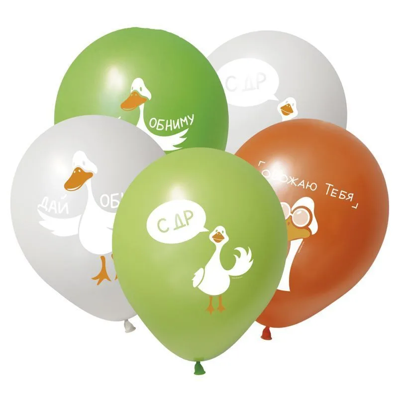 К 12"/30см СДР Гусь, Ассорти Пастель, 50 шт.(Китай)