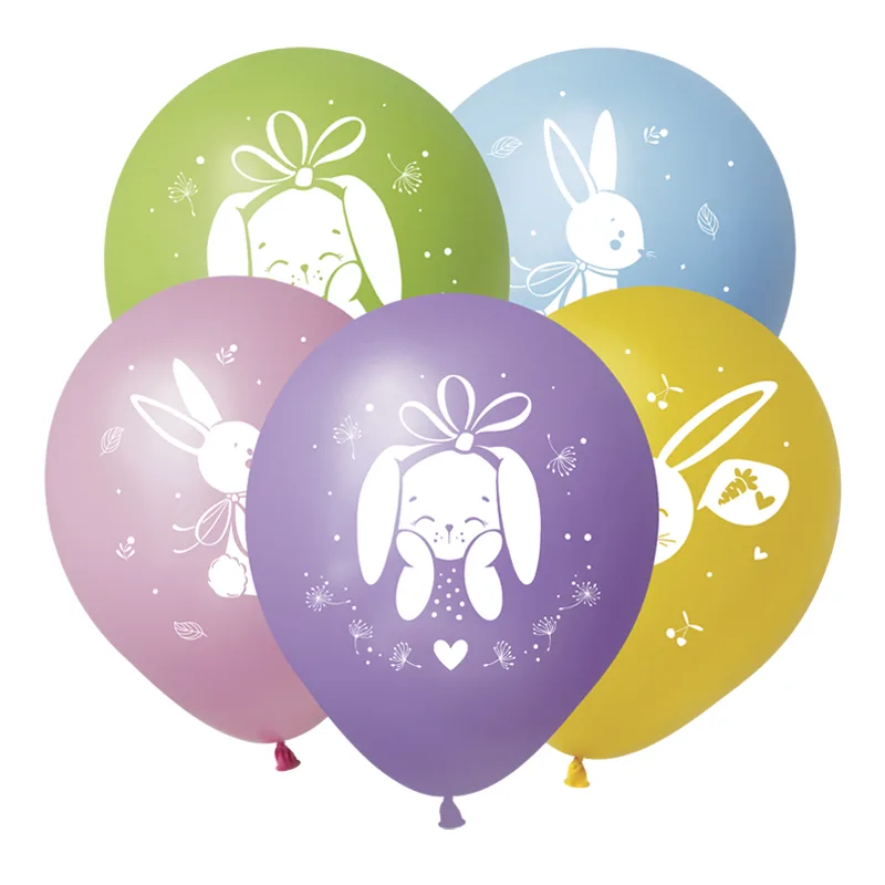 К 12"/30см Счастливые зайцы , Ассорти Пастель, 50 шт.(Китай)