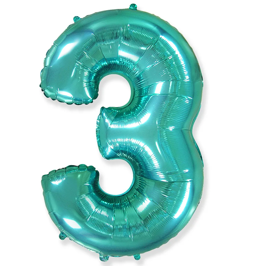 И 40"/102см Цифра "3",Тиффани, в упаковке / 1 шт (Испания)