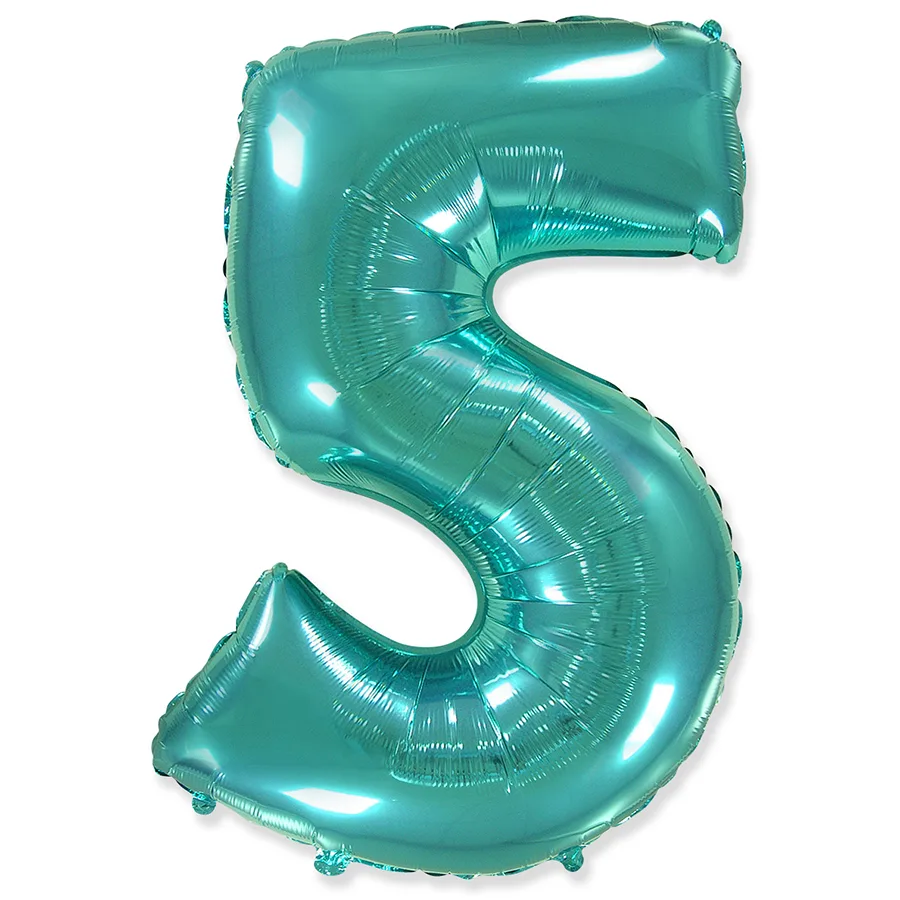 И 40"/102см Цифра "5",Тиффани, в упаковке / 1 шт (Испания)