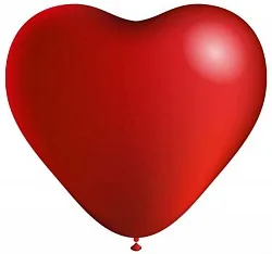 К 12"/30см Сердце, Красный, Пастель, 100 шт.(Китай)