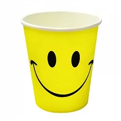 Стаканчики, Смайл классика,Желтый, 180мл., 6 шт.