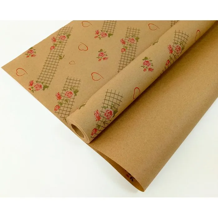 Крафт-бумага упаковочная "Цветная сетка" / рулон 72 см*10м, 70 гр/м.кв