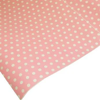 Крафт-бумага упаковочная "Горох"  рисунок белый на розовом/ рулон 70 см*10м, 42 гр/м.кв