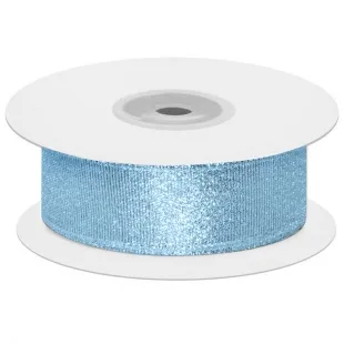 Лента декоративная (2,5 см*22,85 м) Мерцающий блеск, Голубой, Металлик, 1 шт.
