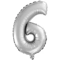 F 16"/41 см  Цифры "6" Серебро / 1 шт. / Китай