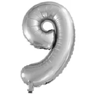 F 16"/41 см  Цифры "9" Серебро / 1 шт. / Китай