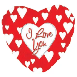 И 31"/79см  Сердце Любовь белые сердца / 1 шт / (Испания)