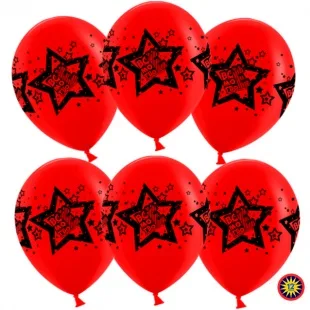 ВВ 12''/30 см  Звезды (Все мое-твое), Красный (230), пастель, 4 ст, 100 шт. (Малайзия)