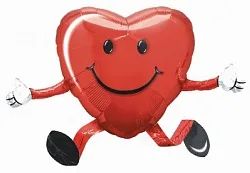 А 19"/48см Ходячая фигура "Сердечко малое", красный, 1 шт.