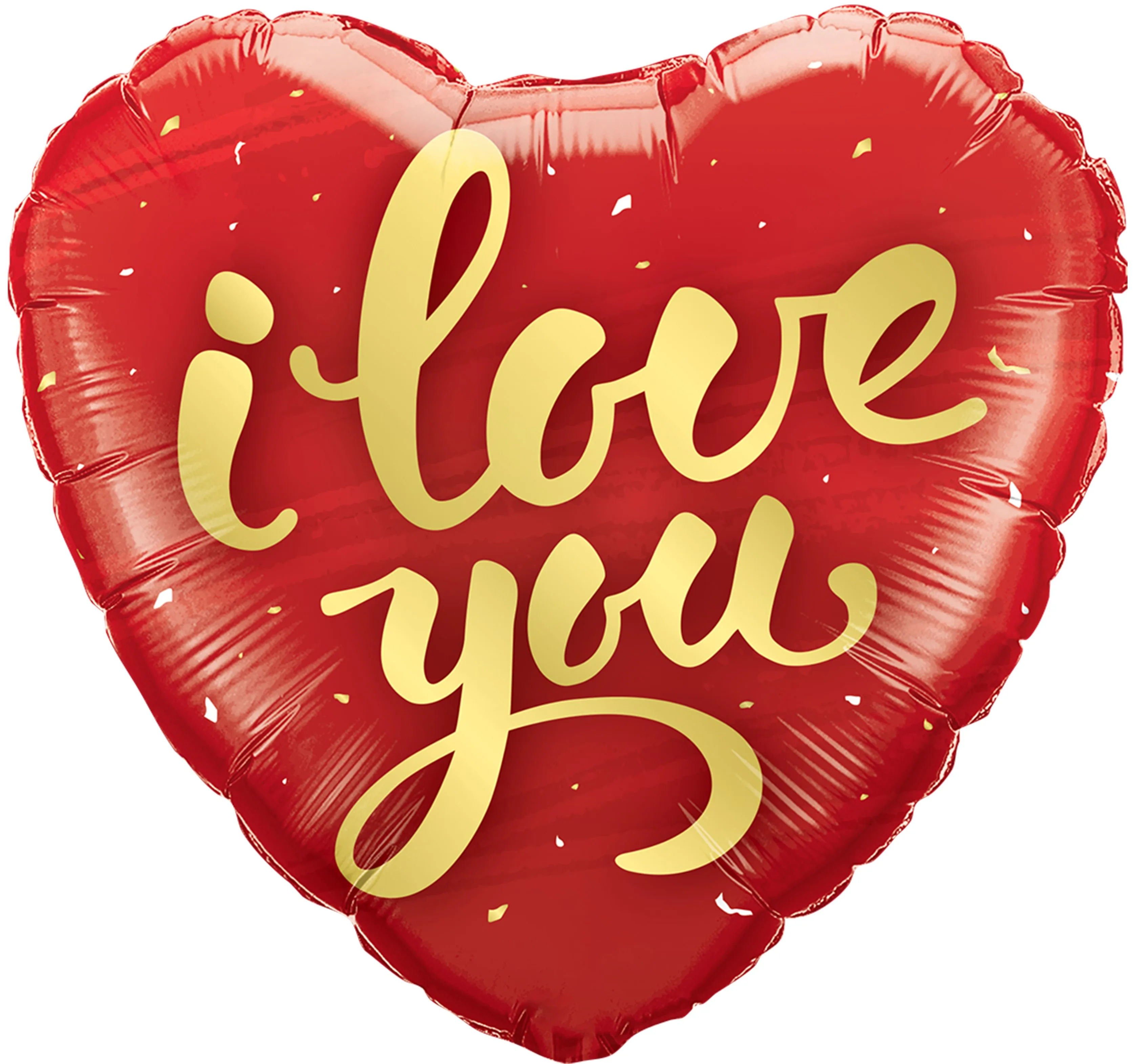 F 18 Сердце, Я Люблю Тебя (золотое конфетти), Красный, 1 шт.  (Китай)