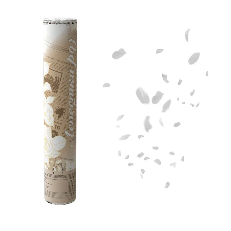 Пневматическая хлопушка (30 см), Лепестки роз белые