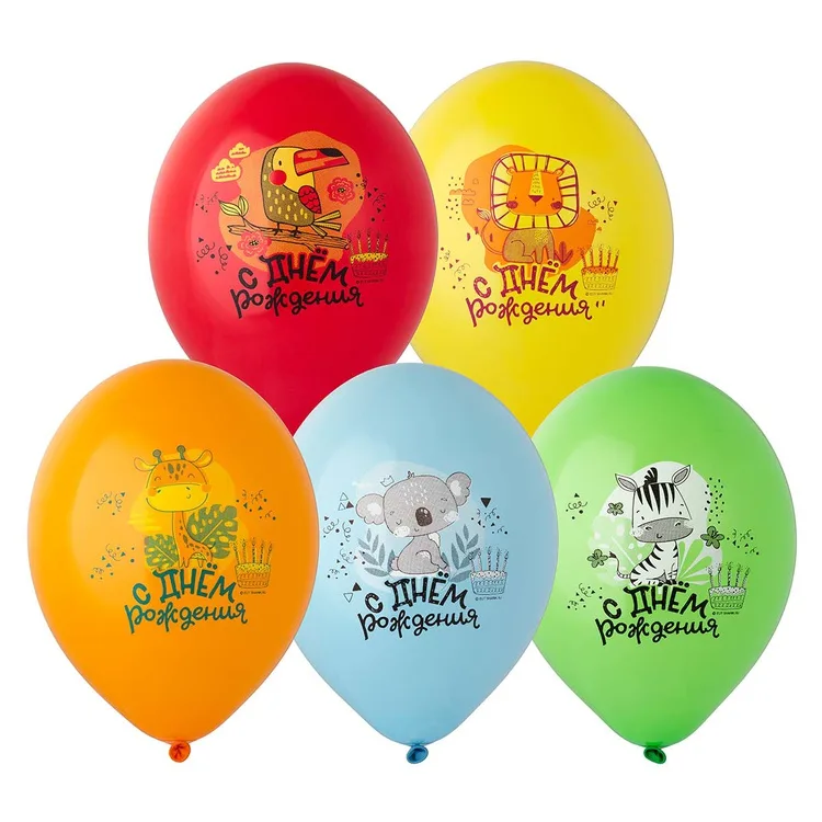 В 14"/36см ДР Животные Тропические, 50 шт.(Бельгия)