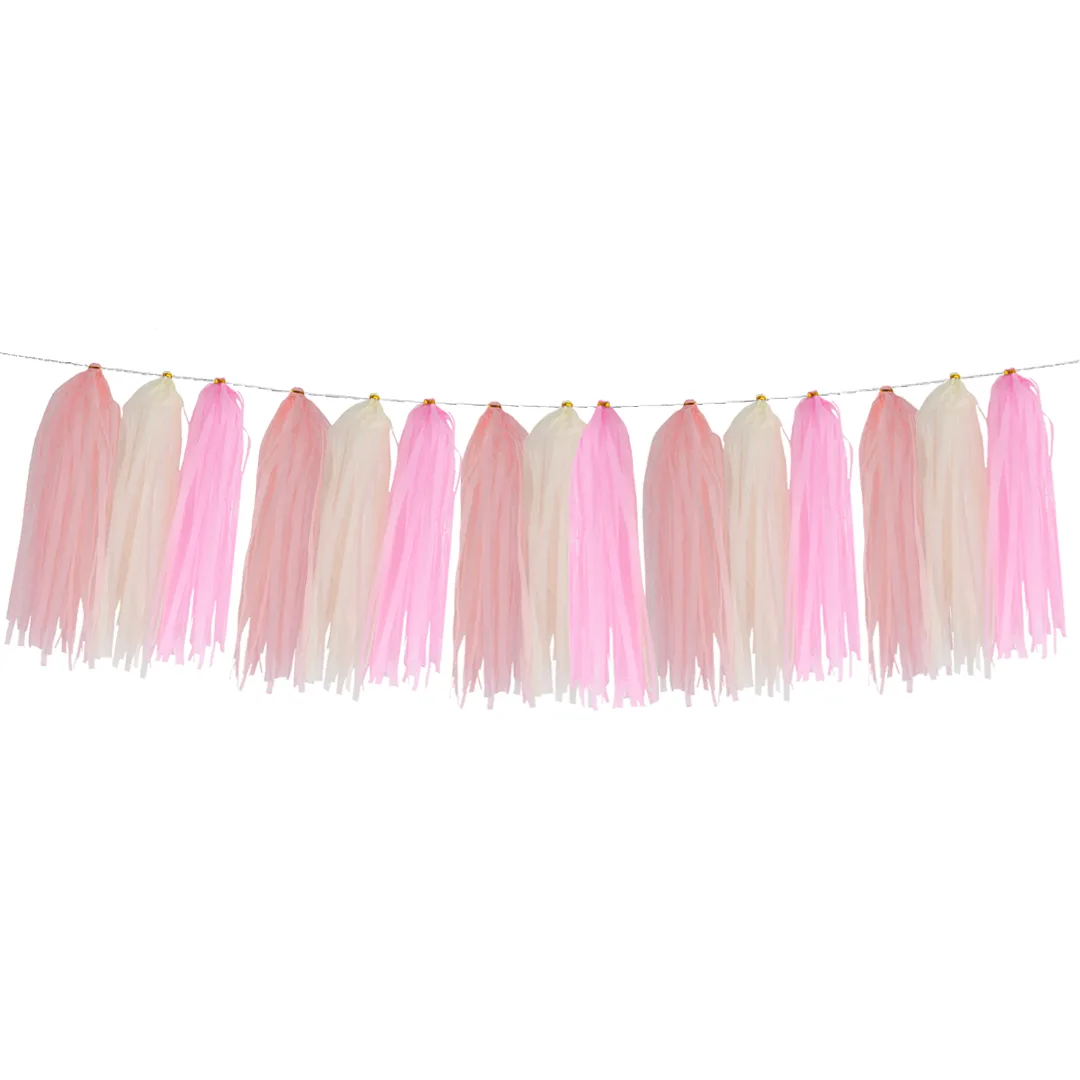 Гирлянда Тассел, Розовый микс, 35*12 см, 15 листов.
