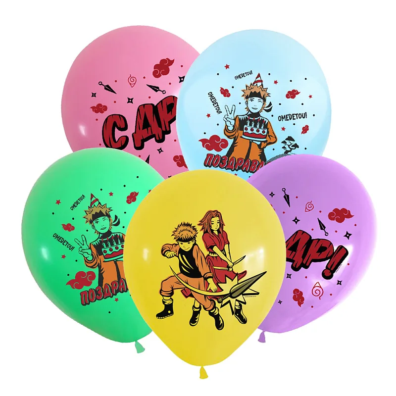 К 12"/30см СДР Аниме ниндзя, Ассорти Пастель/100 шт./(Китай)