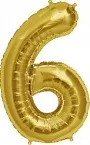B 34" Цифра "6" золото в упаковке/  1 шт / (США)