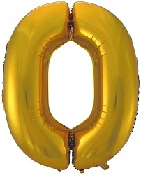 F 40"/102см Цифра "0"золото/ Zero / 1 шт / (Китай)
