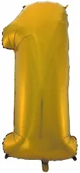 F 40"/102см Цифра "1" золото/ One / 1 шт / (Китай)
