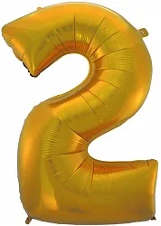 F 40"/102см Цифра "2" золото / Two / 1 шт / (Китай)