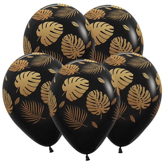 S 12 Тропические листья, Золото, Черный, 5 ст. / 50 шт. / (Колумбия)