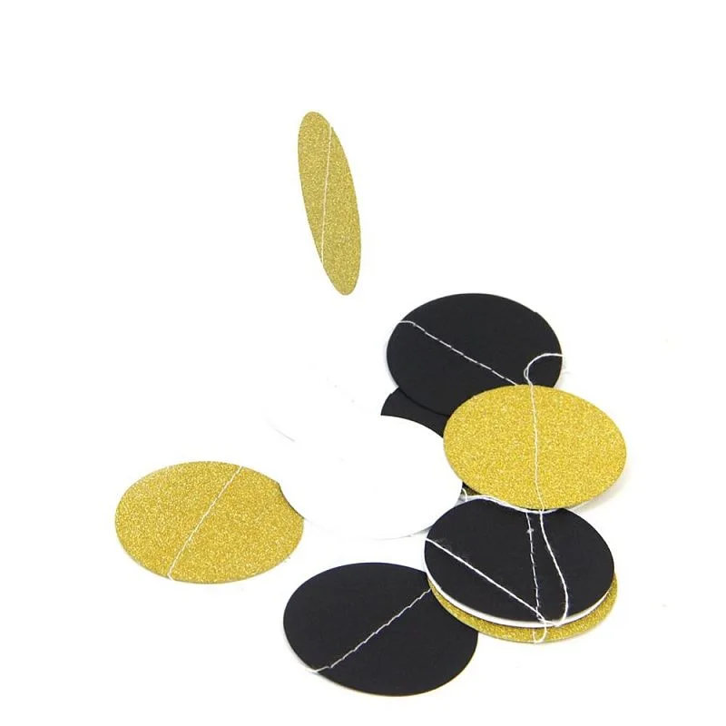 Гирлянда 2 м "Круги Микс Золотой, Черный, Белый/1 шт./ (Китай)