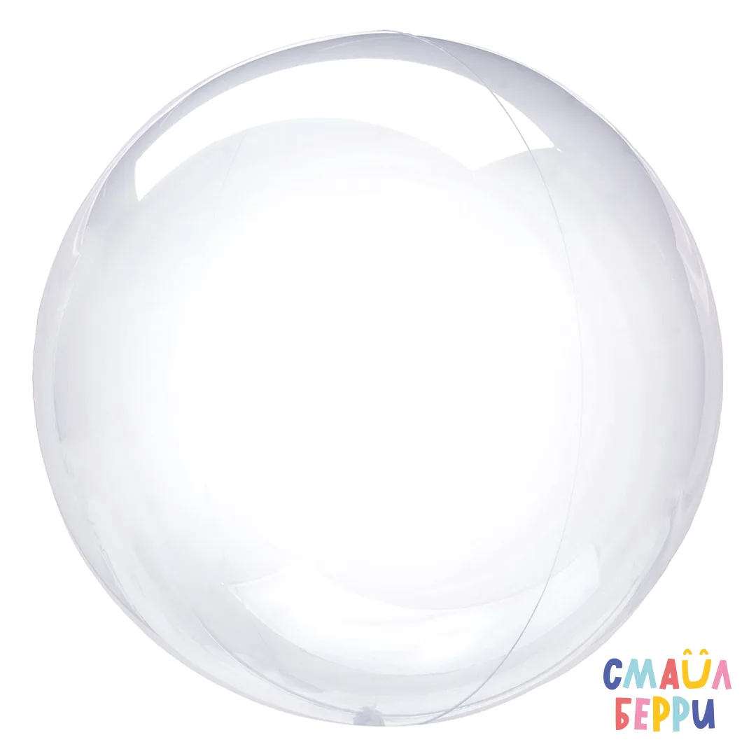 Шар (24''/61 см) Сфера, Deco Bubble, Прозрачный, Кристалл, 10 шт. в уп.