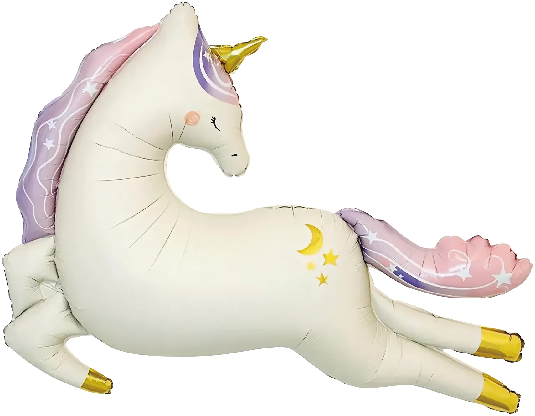 F 45"/114см Нежный единорог, Сатин, 1 шт. в уп.(Китай)