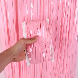 Занавес "Дождик Макаронс" Нежно-розовый 2 м*1 м  / 1 шт. /