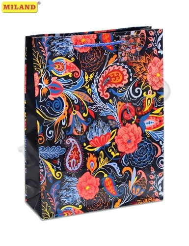 ОПТИМА Пакет подарочный  Абстрактный орнамент (L) 26 х 33 х 14