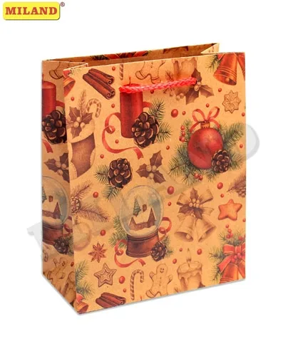 Пакет подарочный Веселый Новый Год (S KRAFT) 16 х 18 х 7