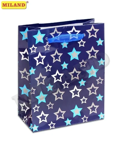ОПТИМА Пакет подарочный  Звездочки (S) 12 х 15 х 9