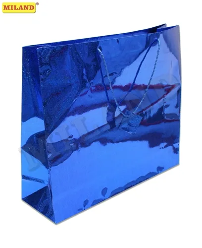 Пакет подарочный Синие точки (ХХL-голография) 47 х 40 х 14