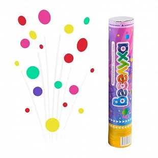 Пневмохлопушка 60см.  Разноцвет Круги  /1 шт. / (Китай)