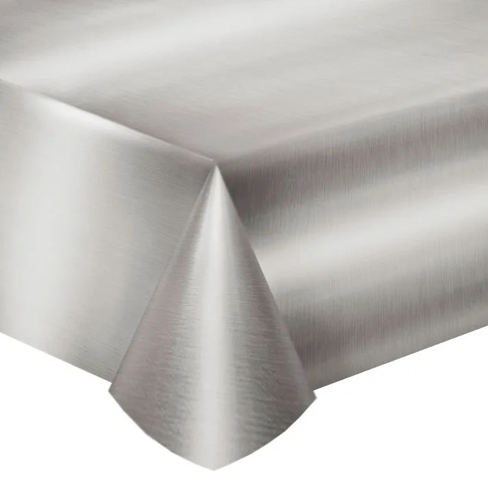 Скатерть фольгированная "Делюкс" Серебро 2,74*1,37 м