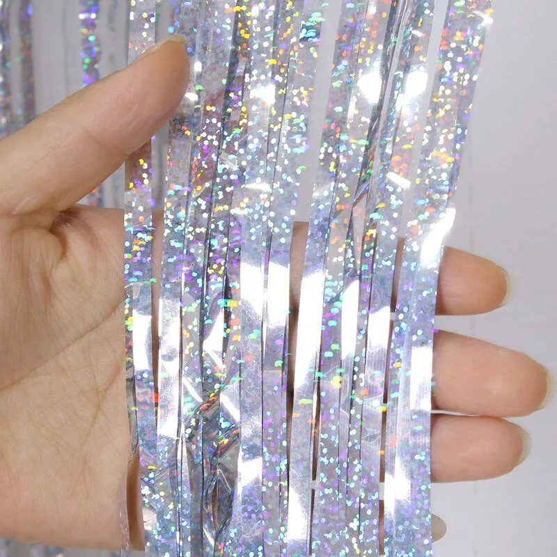 Занавес лазерный "Дождик" Серебро 2м*1м/1 шт./ (Китай)