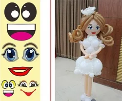 Наклейки на шары "Глазаки-ротик"4 комп.. на листе