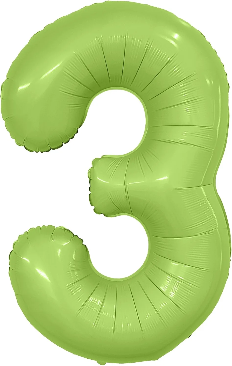 Р 40"/102см Цифра "3" Фисташка, Сатин,  Slim в упаковке / 1 шт / (Россия)