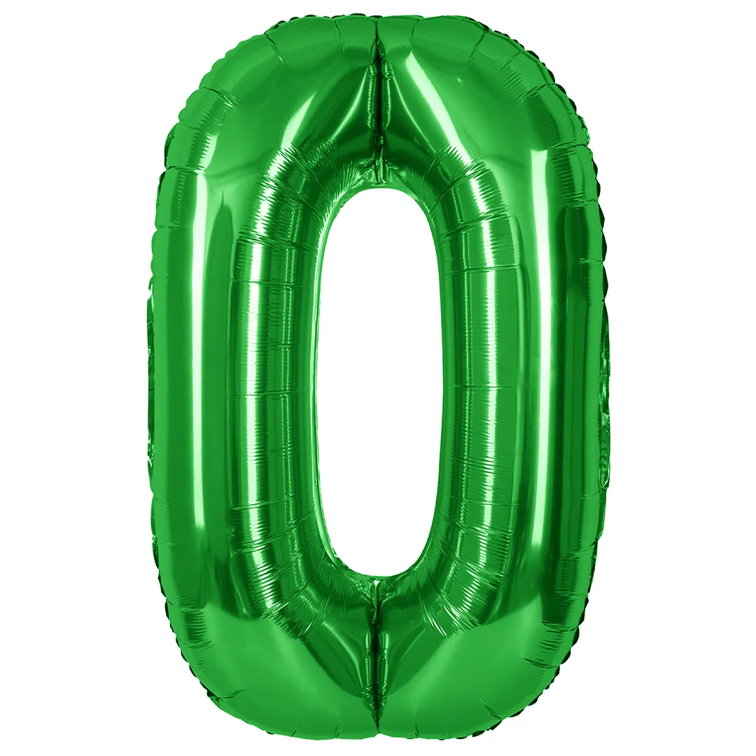 СБ 40''/102 см Цифра, 0, Зеленый, Металлик, 1 шт. в уп.(Китай)