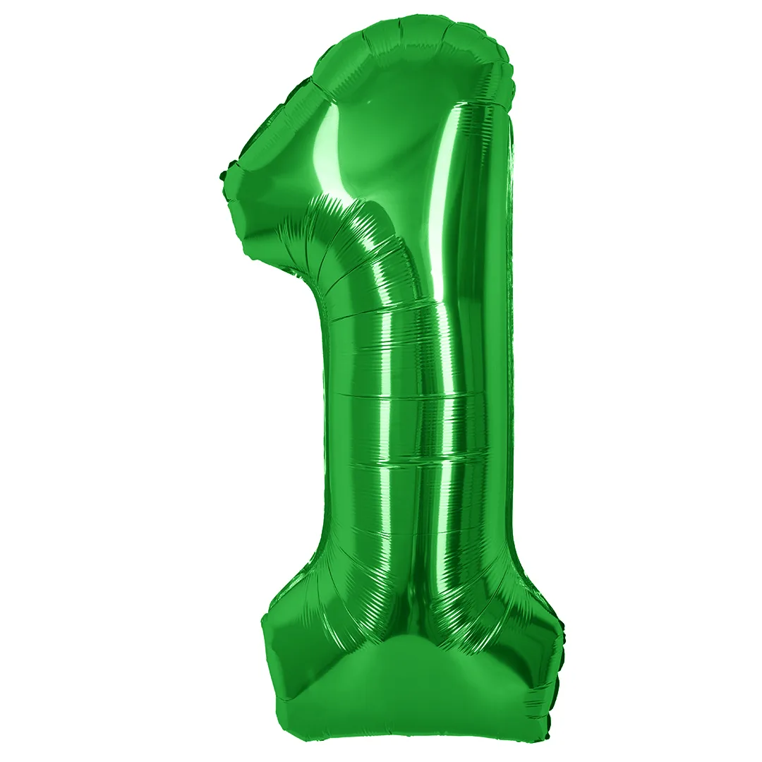 СБ 40''/102 см Цифра, 1, Зеленый, Металлик, 1 шт. в уп.(Китай)