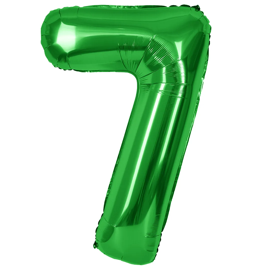 СБ 40''/102 см Цифра, 7, Зеленый, Металлик, 1 шт. в уп.(Китай)