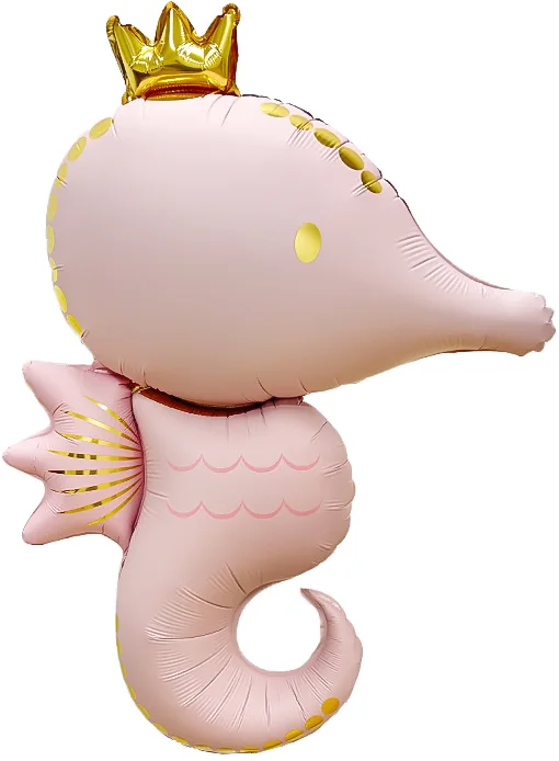 F 42"107см Морской конек, Светло-розовый, Сатин, 1 шт.(Китай)