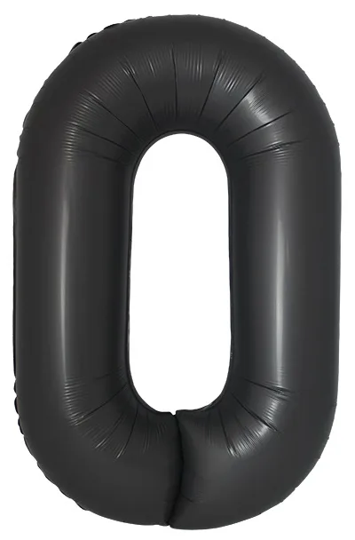 И 40"/102см Цифра, 0, Slim, Черный, Сатин, 1 шт. в уп.(Испания)