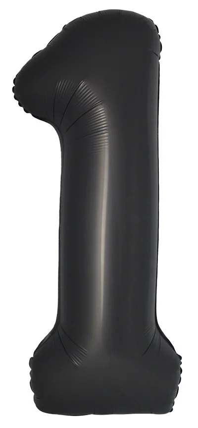 И 40"/102см Цифра, 1, Slim, Черный, Сатин, 1 шт. в уп.(Испания)