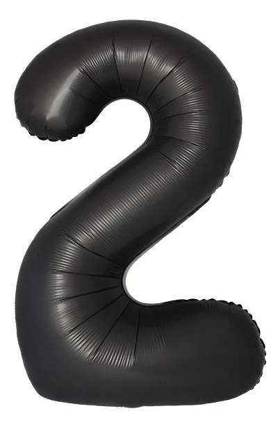 И 40"/102см Цифра, 2, Slim, Черный, Сатин, 1 шт. в уп.(Испания)