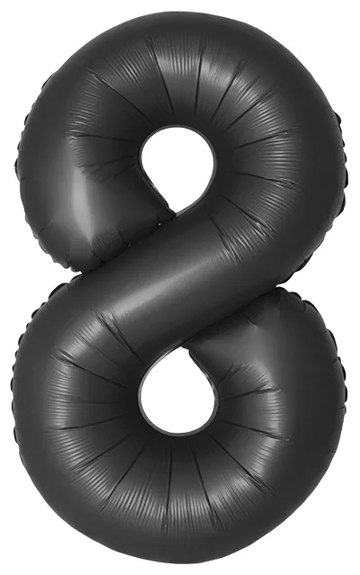 И 40"/102см Цифра, 8, Slim, Черный, Сатин, 1 шт. в уп.(Испания)