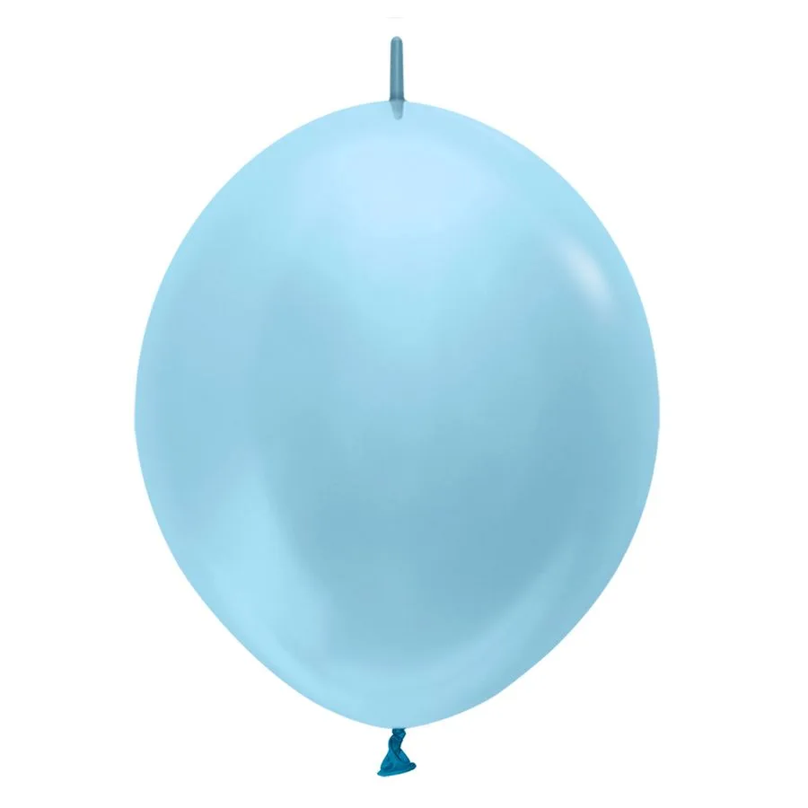 Б Линколун Пастель 12"/30см Голубой / White / 50 шт. / (Тайланд)