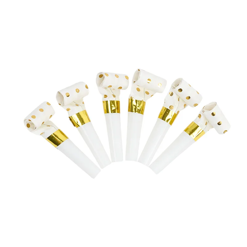 Язычки-гудки «Классика» Золотые с рисунком/ 6 шт./(Китай)