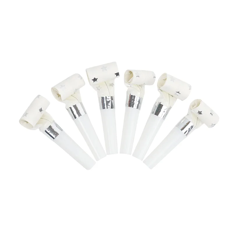 Язычки-гудки «Классика» Серебряные с рисунком/ 6 шт./(Китай)