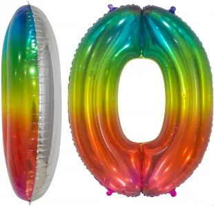 F (34''/86 см) Цифра, 0, Мармеладный леденец, Градиент, в упаковке 1 шт. (Китай)